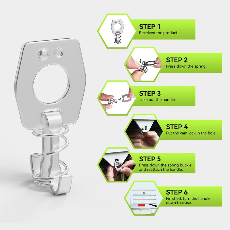 RVMATE غطاء قفل سخان الماء RVMATE RV حزمة 2 قفل كام سخان الماء RV مثبت سخان الماء للكامبر - Image 5